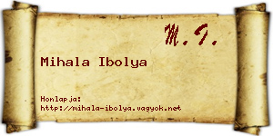 Mihala Ibolya névjegykártya